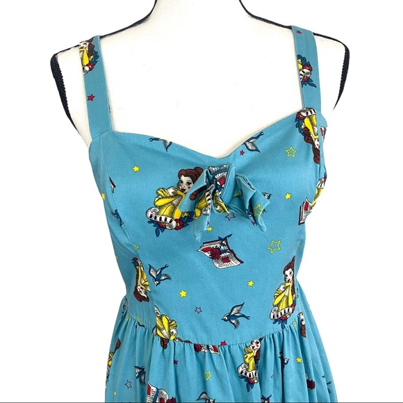 SOLD! Disney Rockabilly Belle Beauty and the Beast Dress Tattoo Retro - Picture 2 of 11
